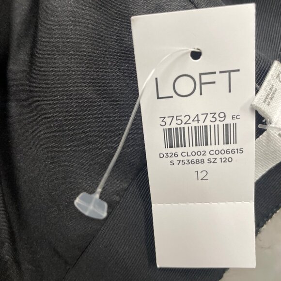 Loft Womens Tweed Wide-Leg Crop Pants Black/Green Size 12  - New - Picture 6 of 8